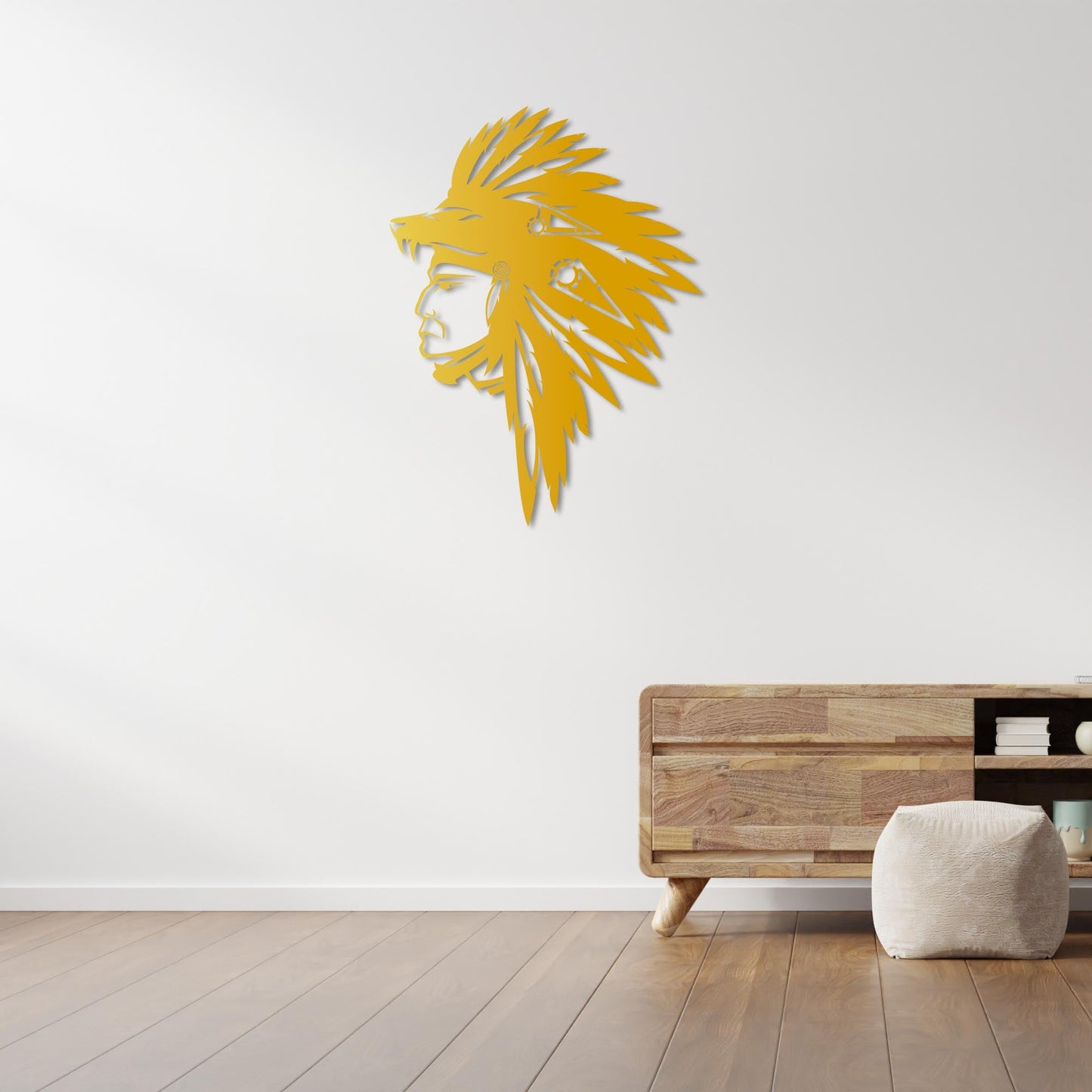 Tribal Spirit: Native American Chief Metal Painting