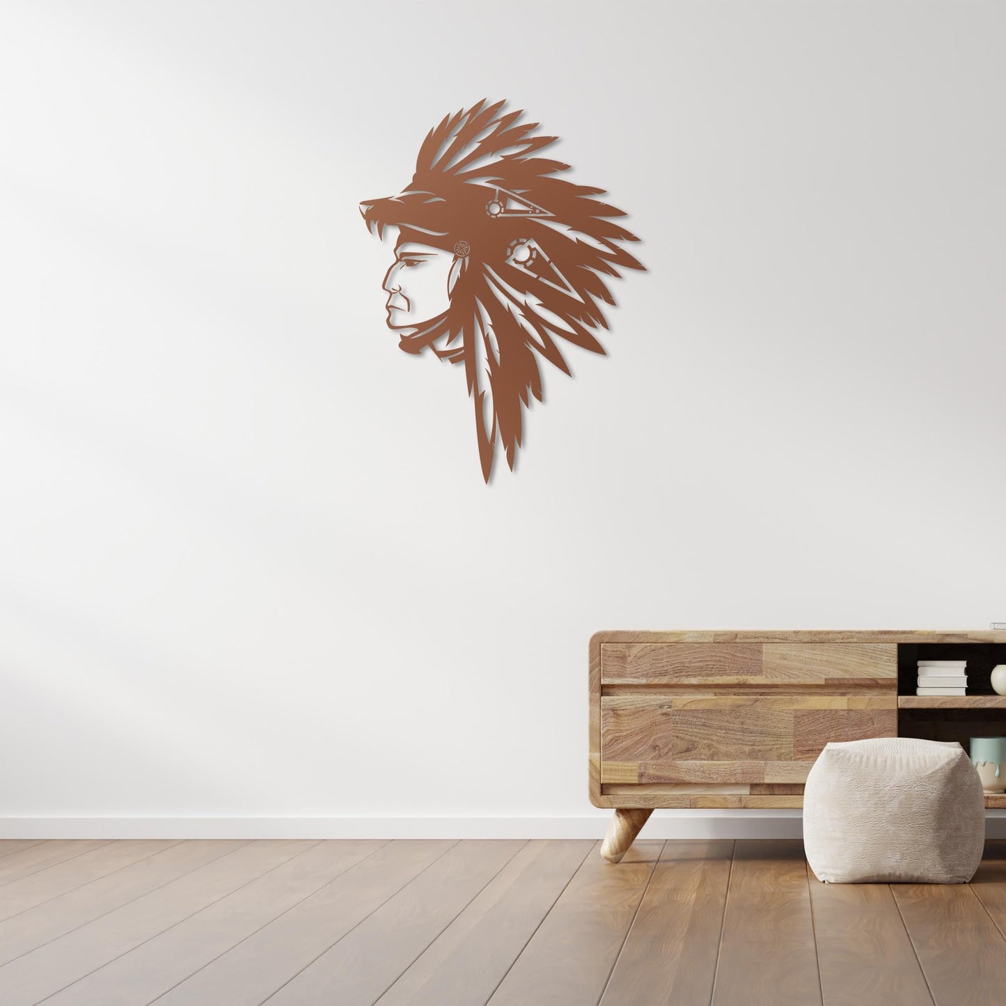 Tribal Spirit: Native American Chief Metal Painting