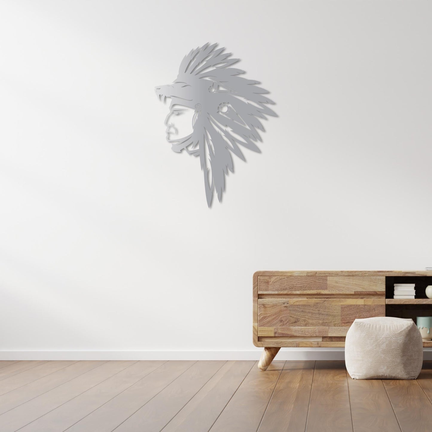 Tribal Spirit: Native American Chief Metal Painting