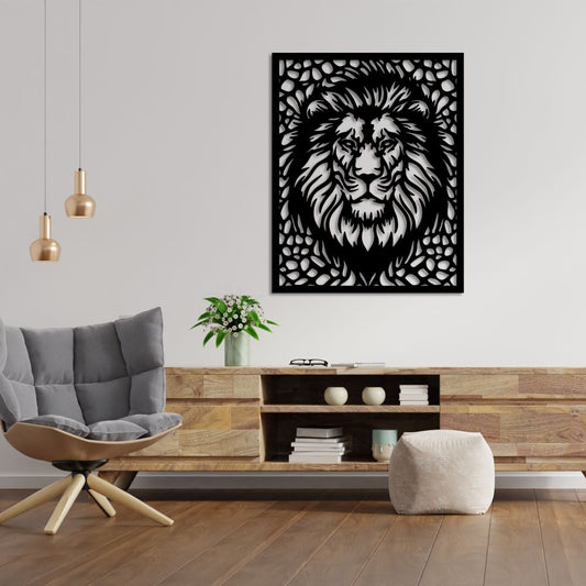 King's Portrait Lion Metal Painting