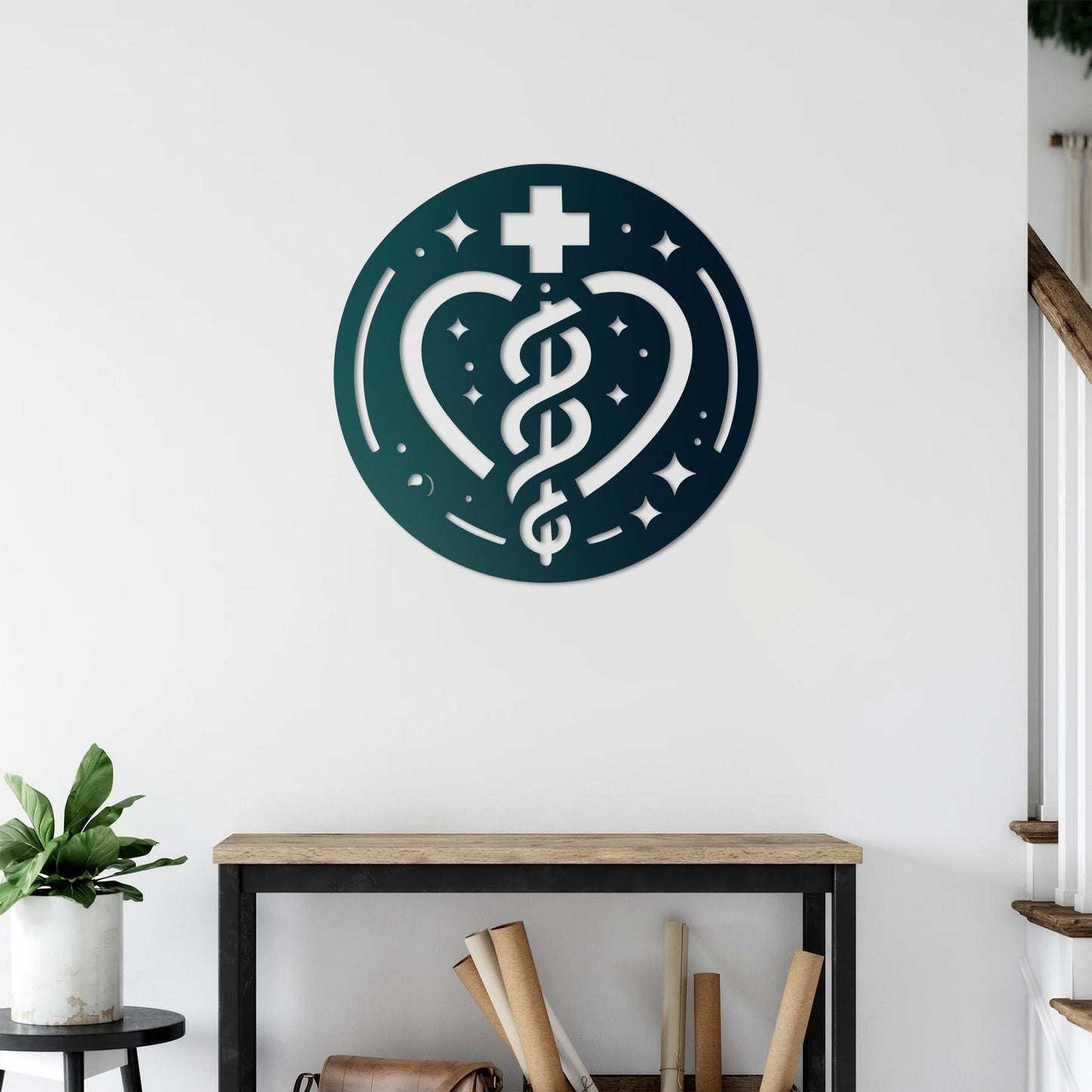 Healing Wheel Metal Painting