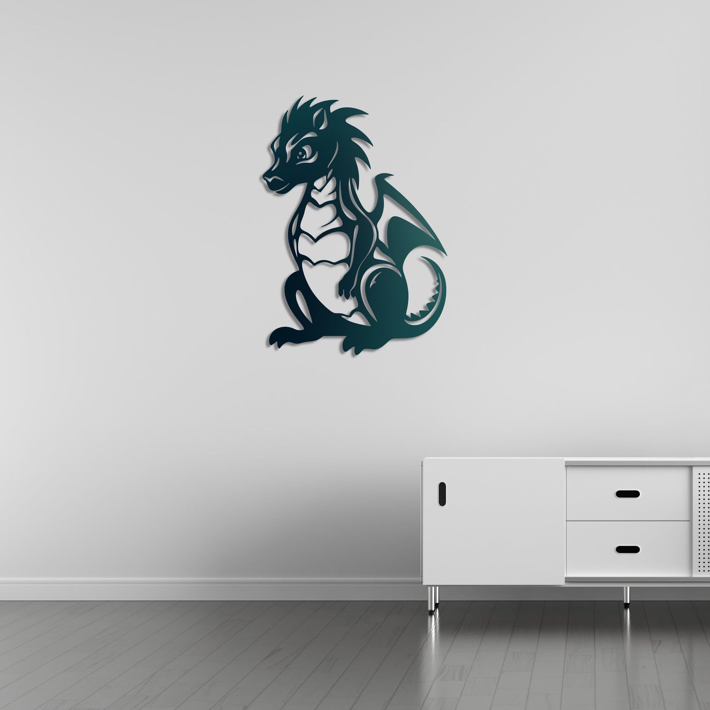 Tiny Dragon Metal Painting