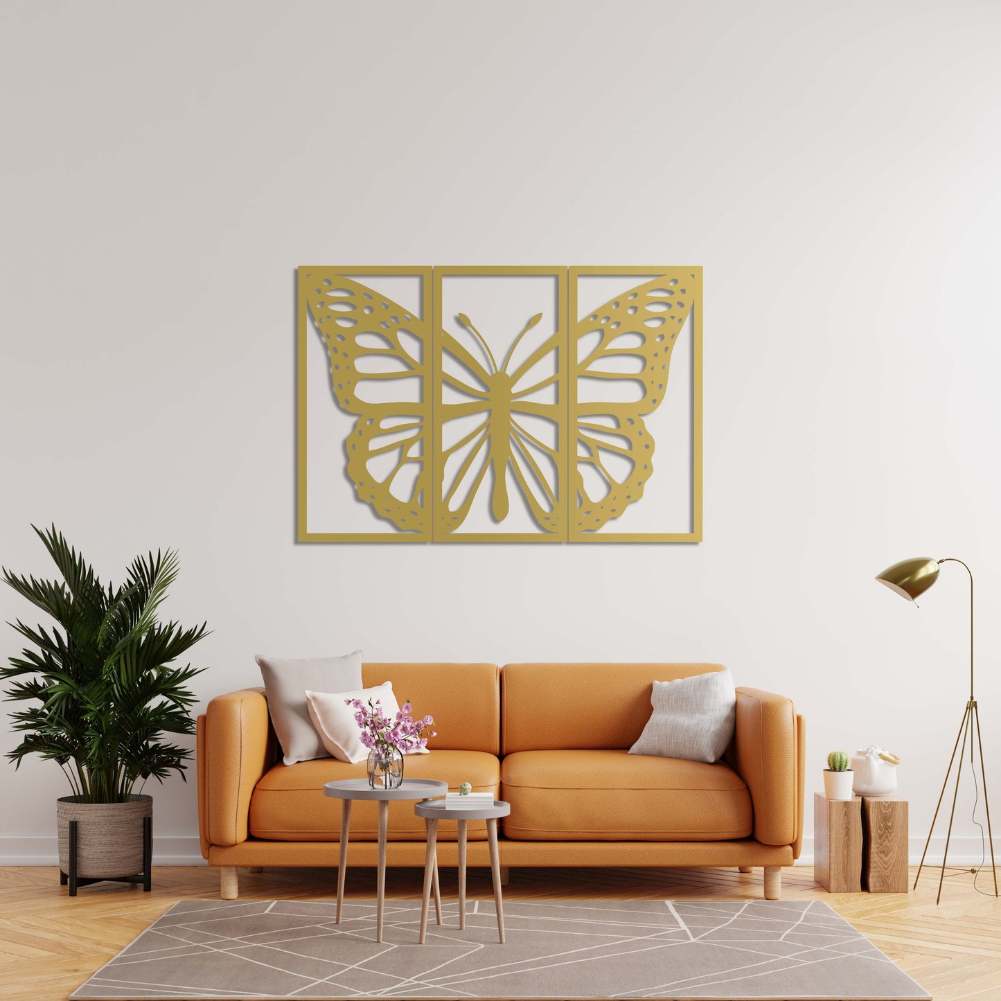 Monarch Elegance Three Piece Butterfly Metal Wall Art