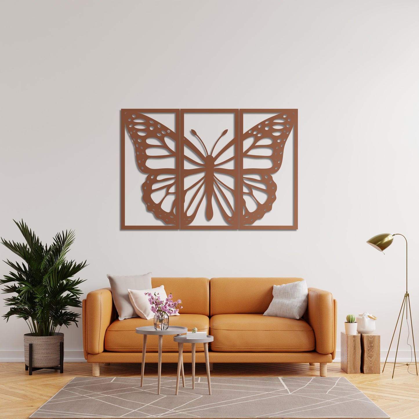 Monarch Elegance Three Piece Butterfly Metal Wall Art