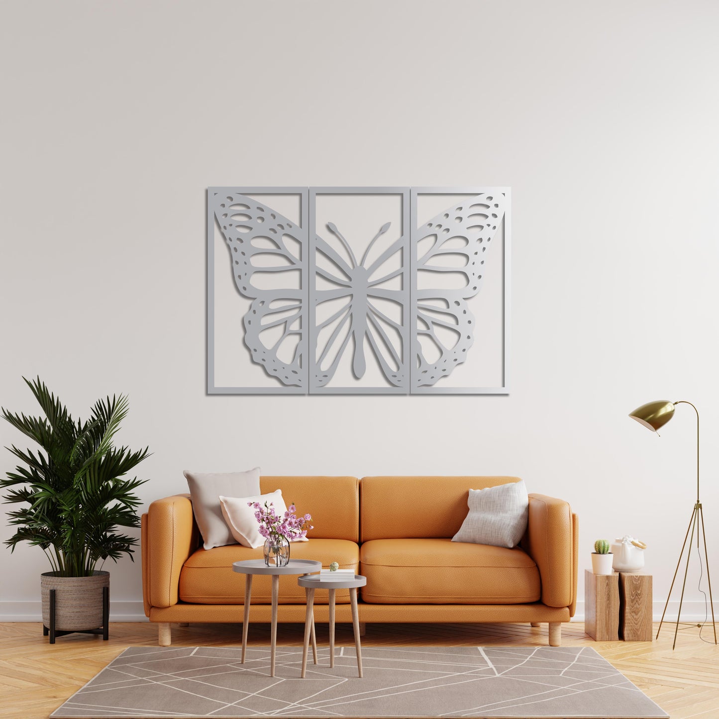 Monarch Elegance Three Piece Butterfly Metal Wall Art