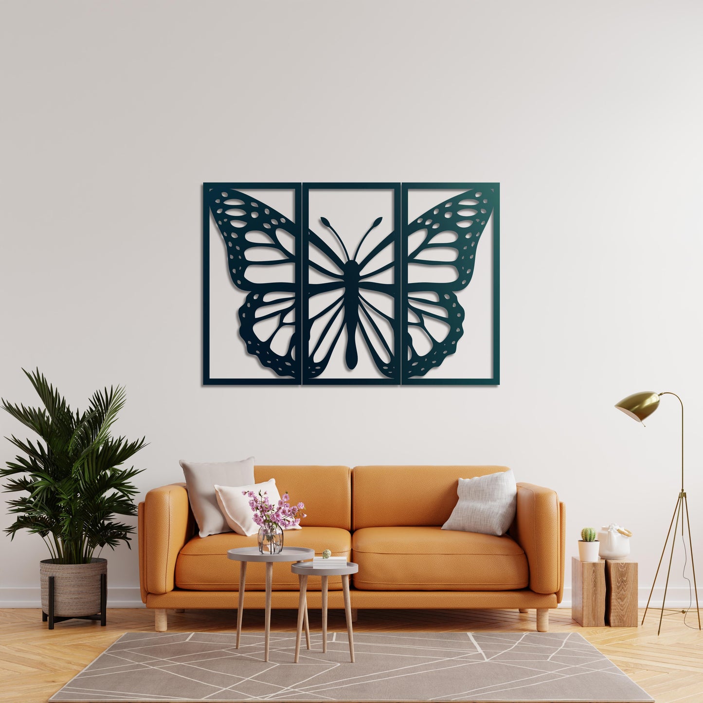 Monarch Elegance Three Piece Butterfly Metal Wall Art