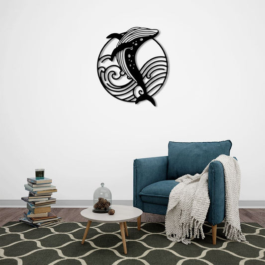 Ocean Melody Whale Metal Painting