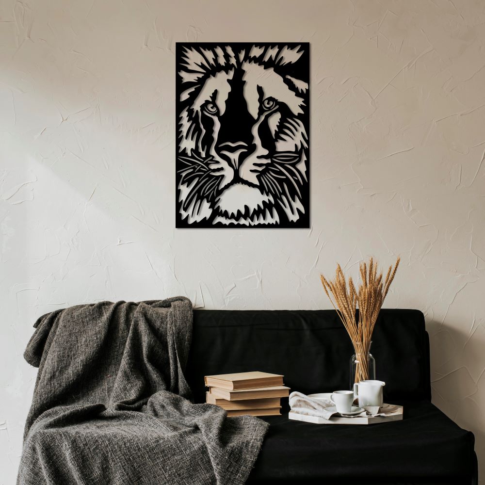 Ormanların Kralı Aslan Metal Tablo