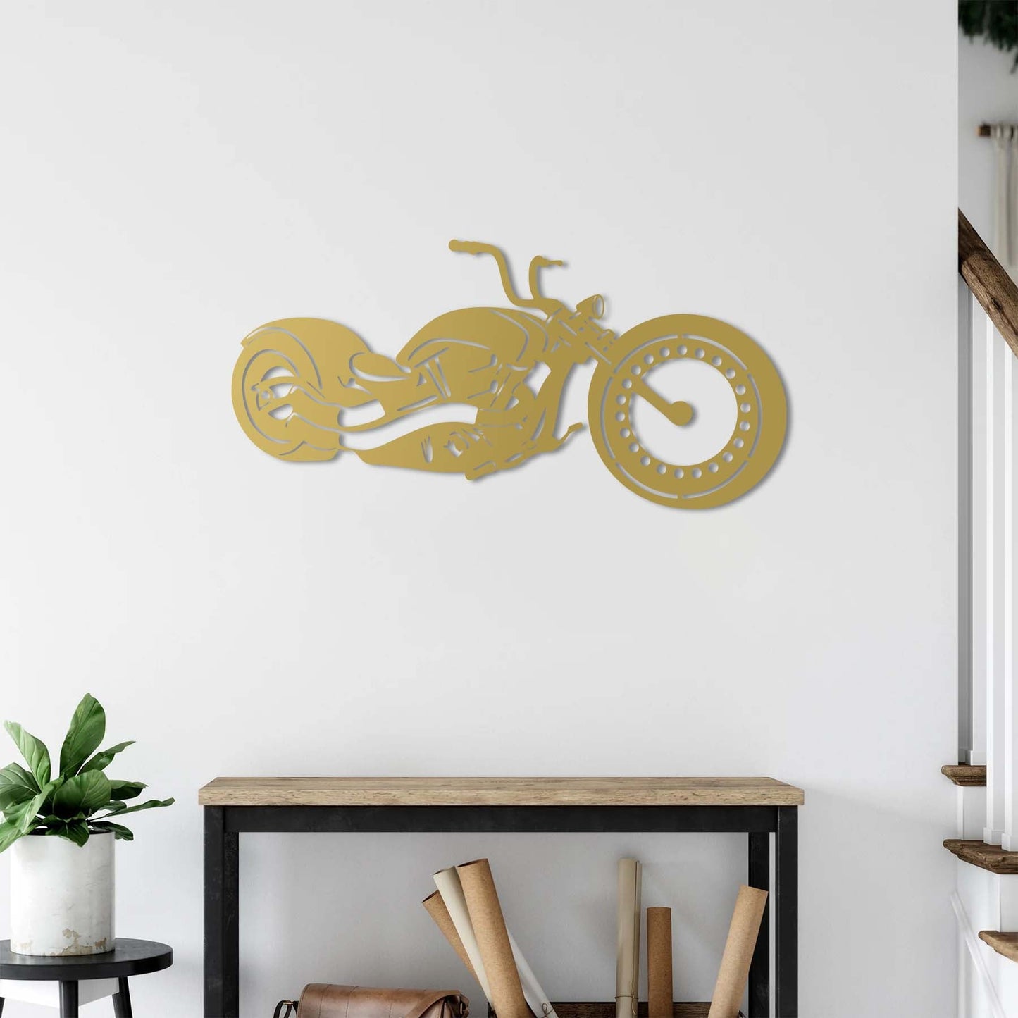 Free Spirit: Chopper Motorcycle Metal Painting