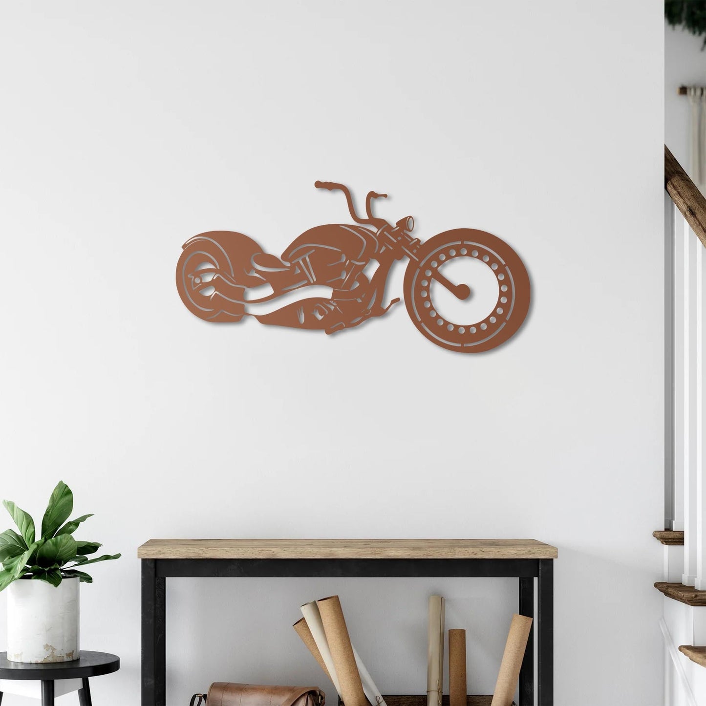 Free Spirit: Chopper Motorcycle Metal Painting