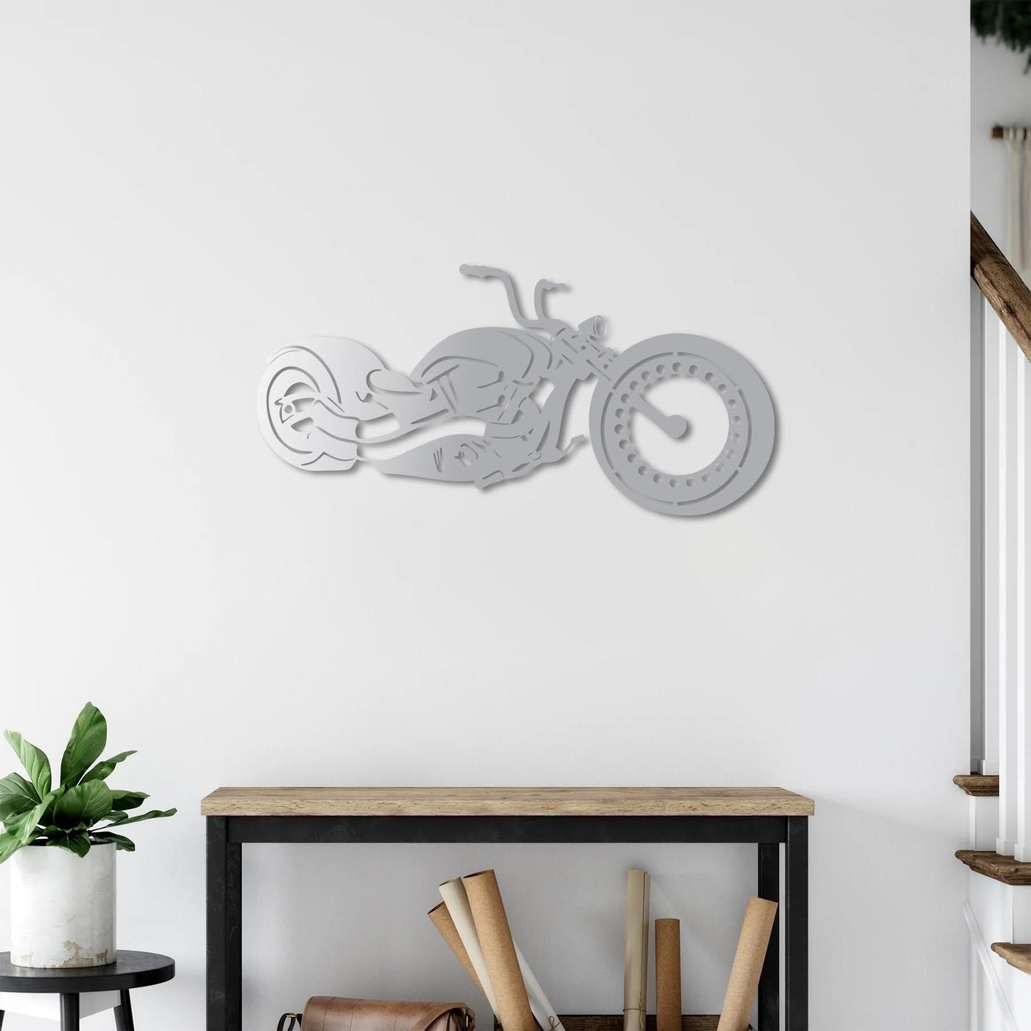 Free Spirit: Chopper Motorcycle Metal Painting