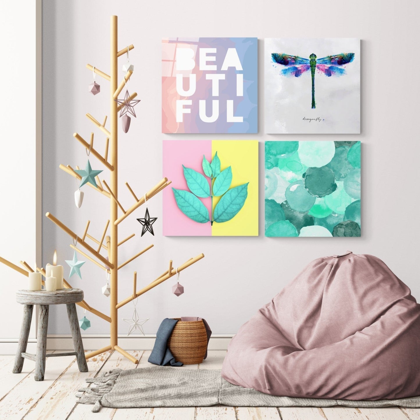 Güzellik Quadro 4 Parçalı Cam Tablo