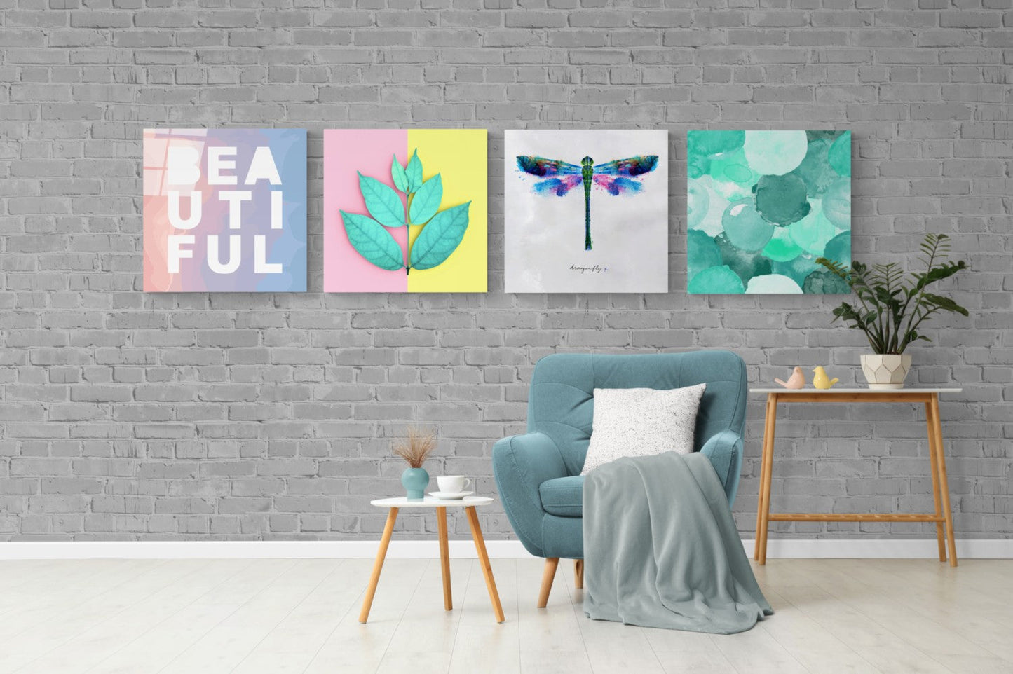 Güzellik Quadro 4 Parçalı Cam Tablo