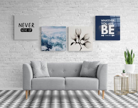 Motivasyon Quadro 4 Parçalı Cam Tablo