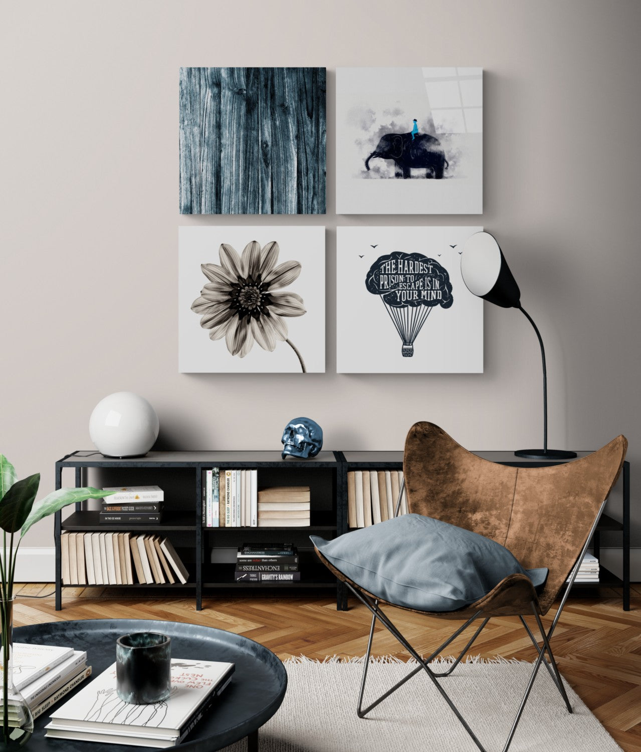 Bilinç Quadro 4 Parçalı Cam Tablo