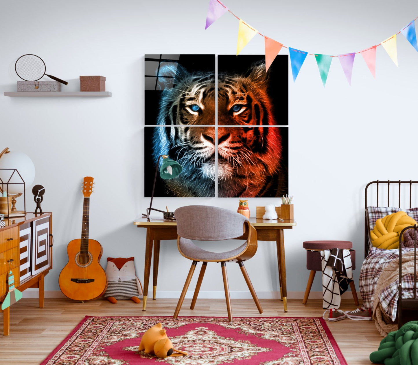 Kaplan Quadro 4 Parçalı Cam Tablo