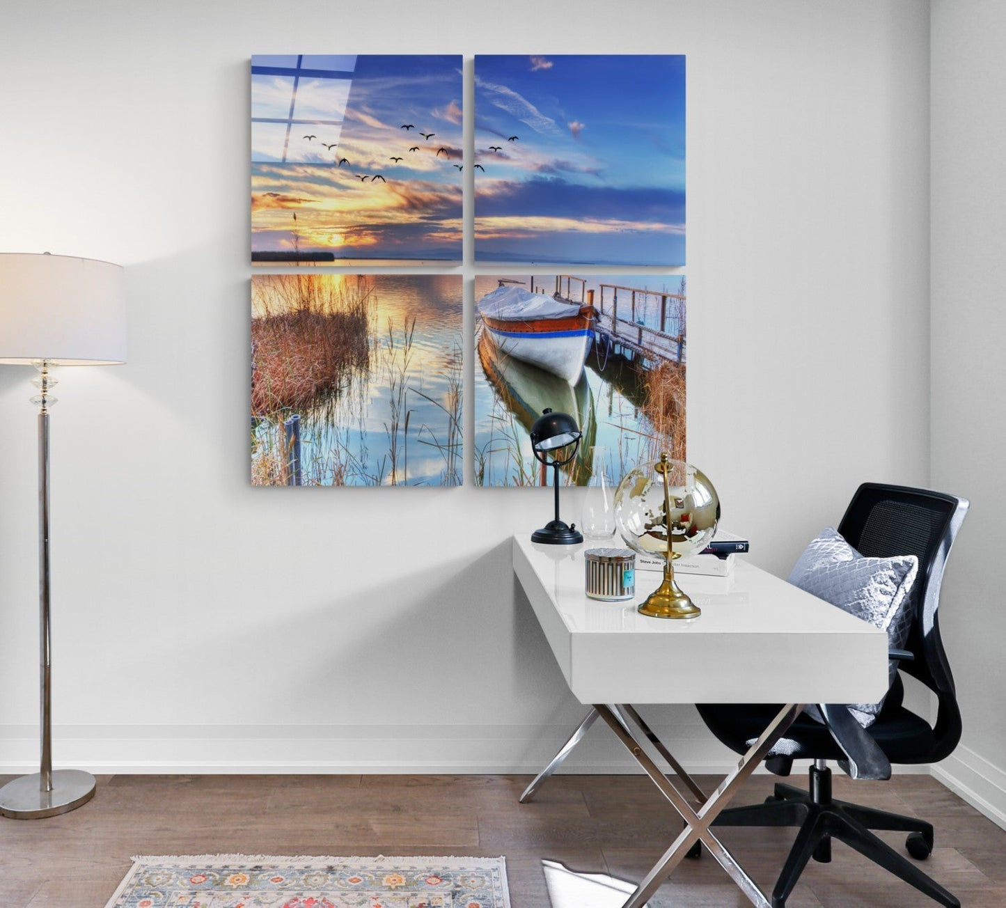 Sazlık Quadro 4 Parçalı Cam Tablo