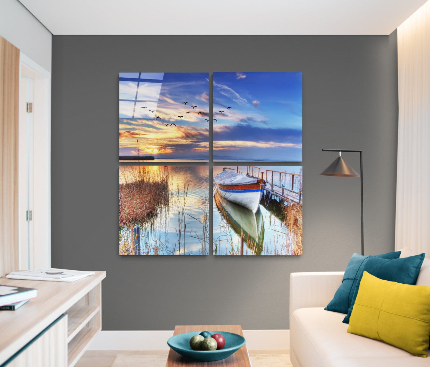 Sazlık Quadro 4 Parçalı Cam Tablo