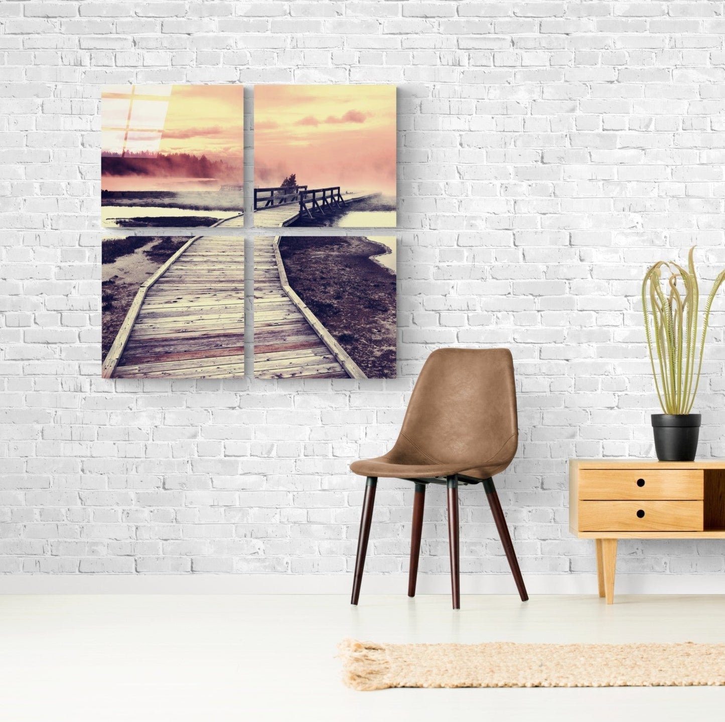 İskele Quadro 4 Parçalı Cam Tablo