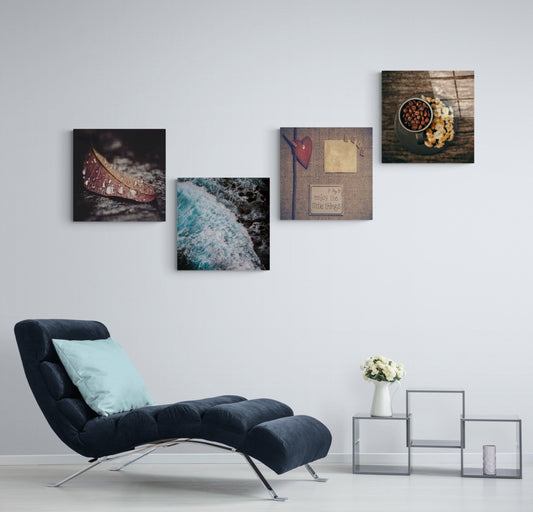 Küçük Şeyler Quadro 4 Parçalı Cam Tablo