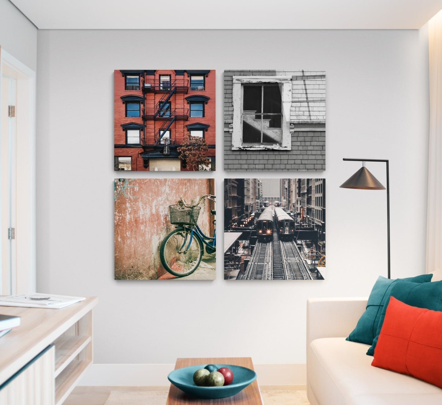 Şehir Quadro 4 Parçalı Cam Tablo
