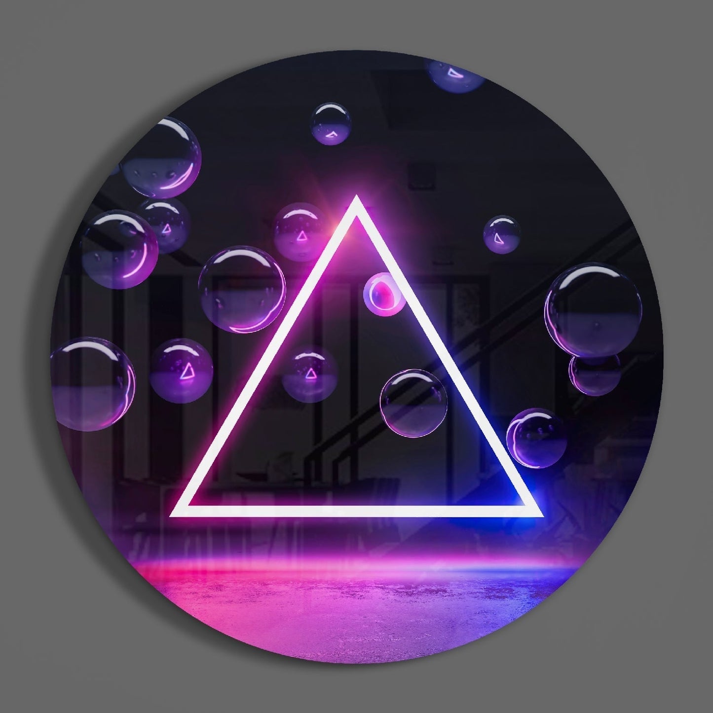 Neon Üçgen Cam Tablo