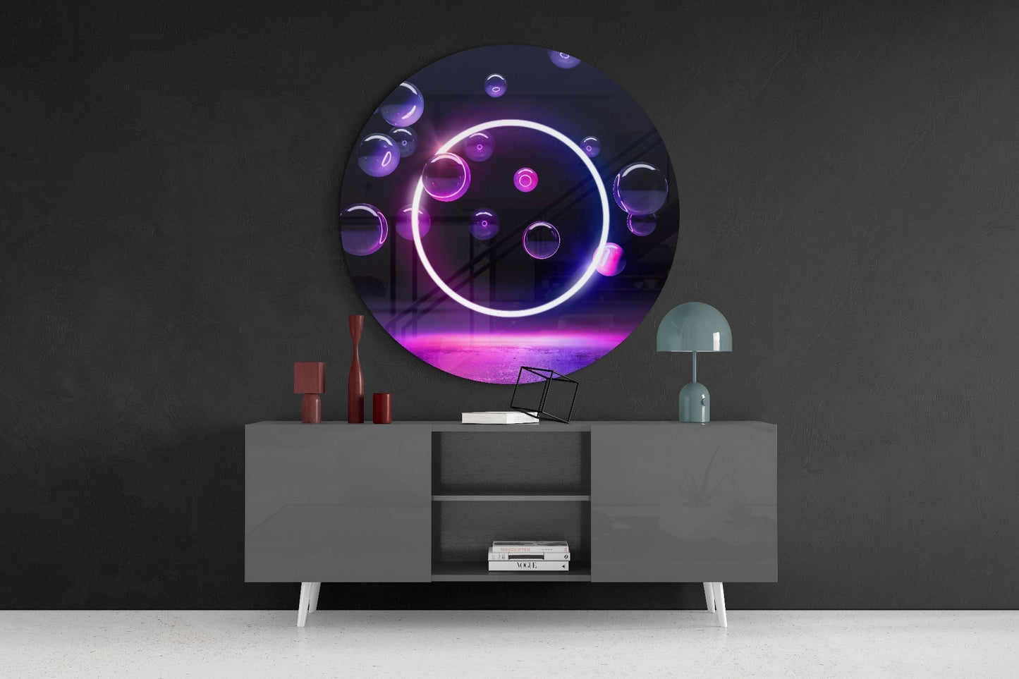 Neon Daire Cam Tablo