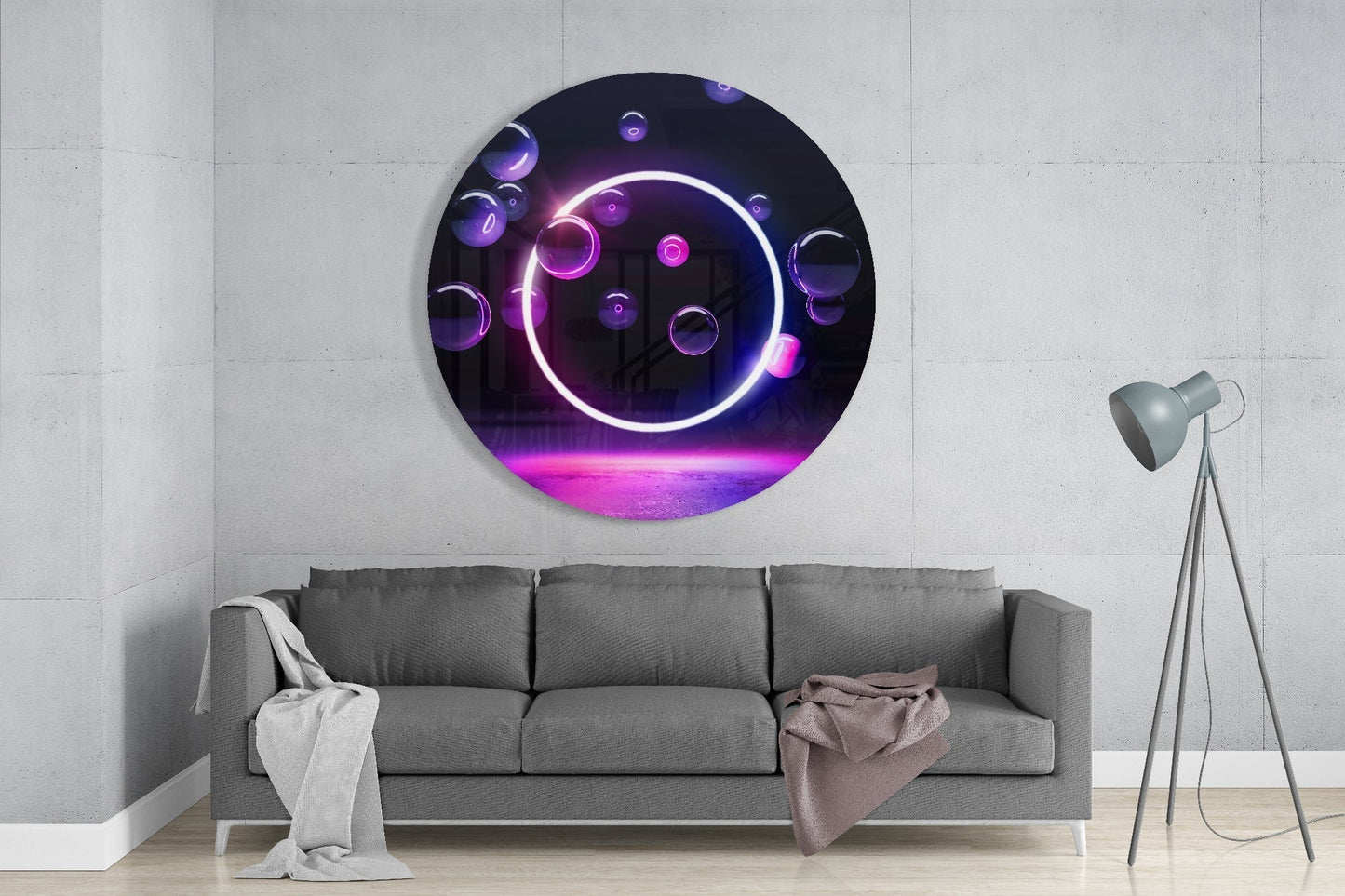 Neon Daire Cam Tablo