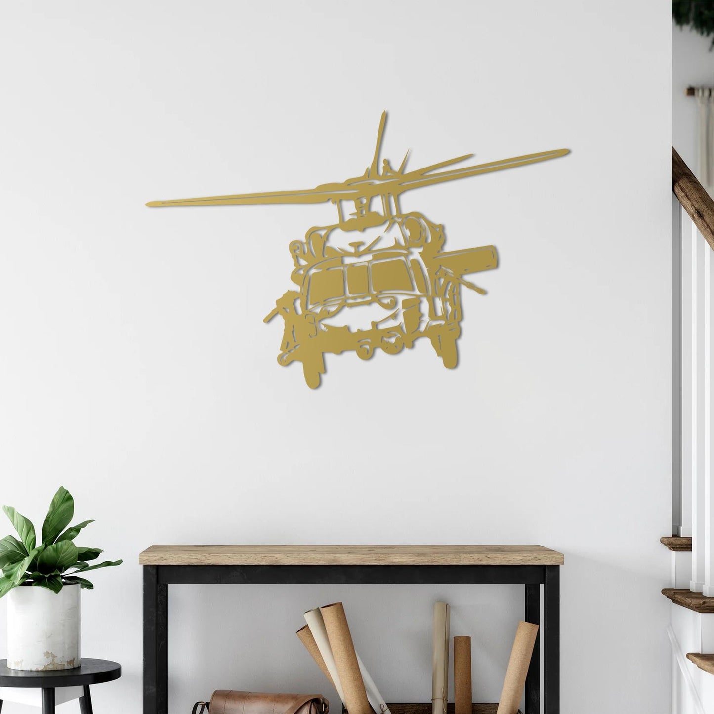 UH-60 Black Hawk Helikopter – Metal Tablo