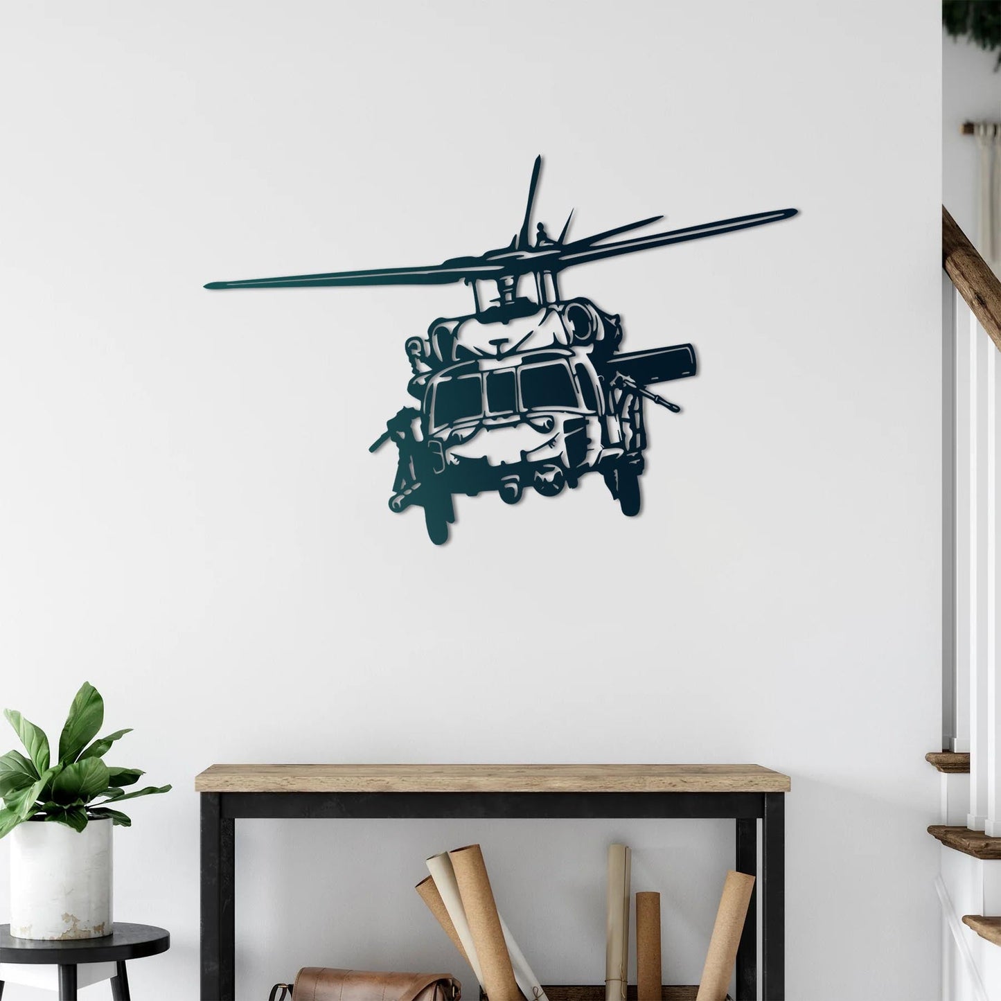 UH-60 Black Hawk Helikopter – Metal Tablo