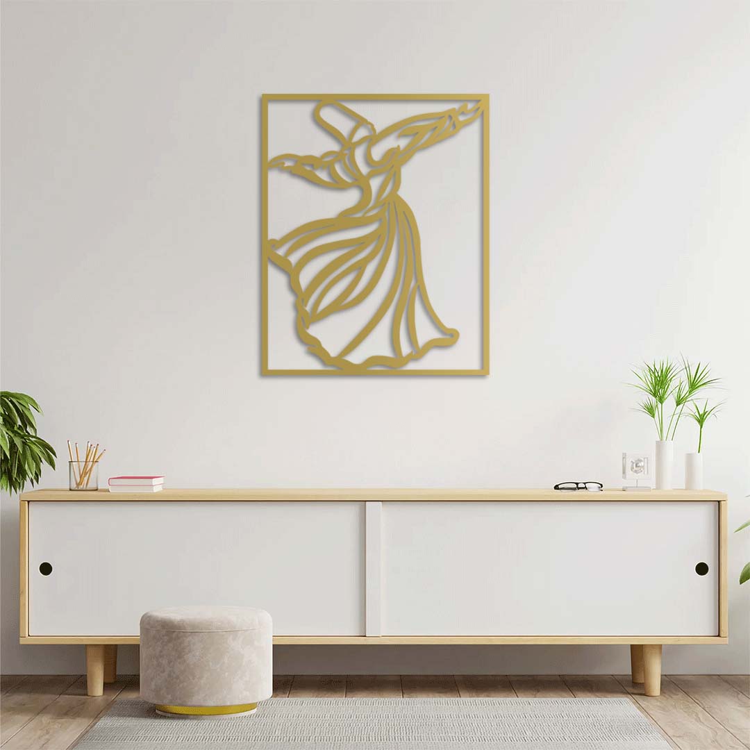 Whirling Dervish Islamic Metal Painting