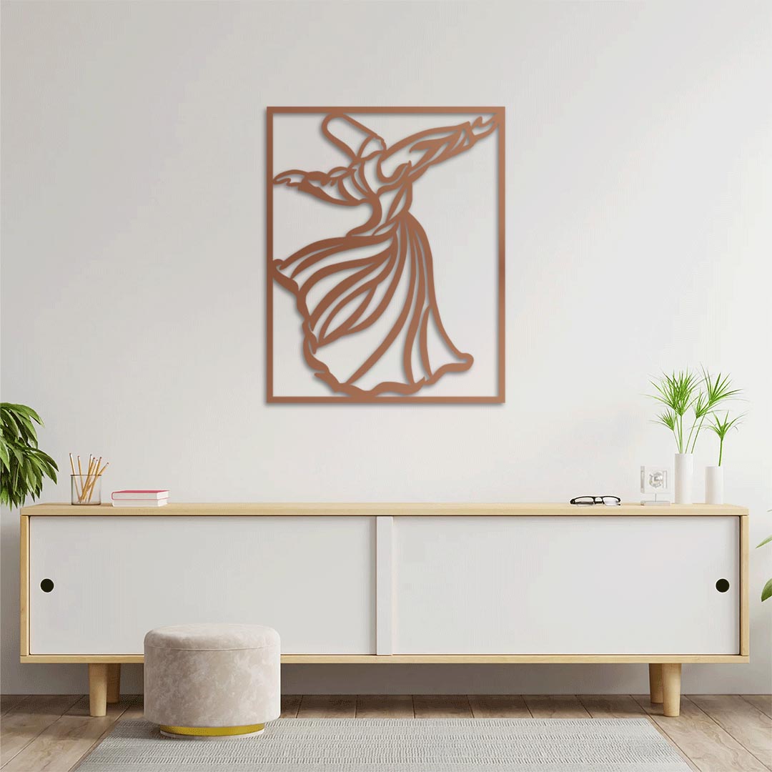 Whirling Dervish Islamic Metal Painting