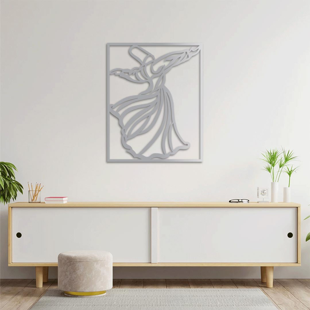Whirling Dervish Islamic Metal Painting