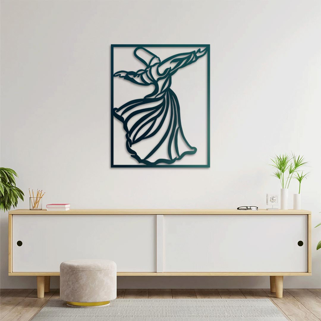 Whirling Dervish Islamic Metal Painting