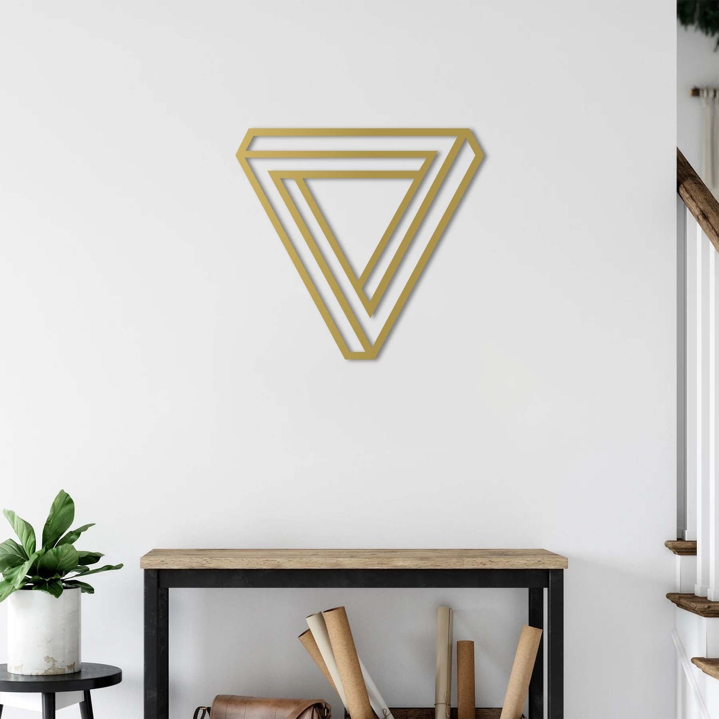 Infinity Triangle Metal Painting