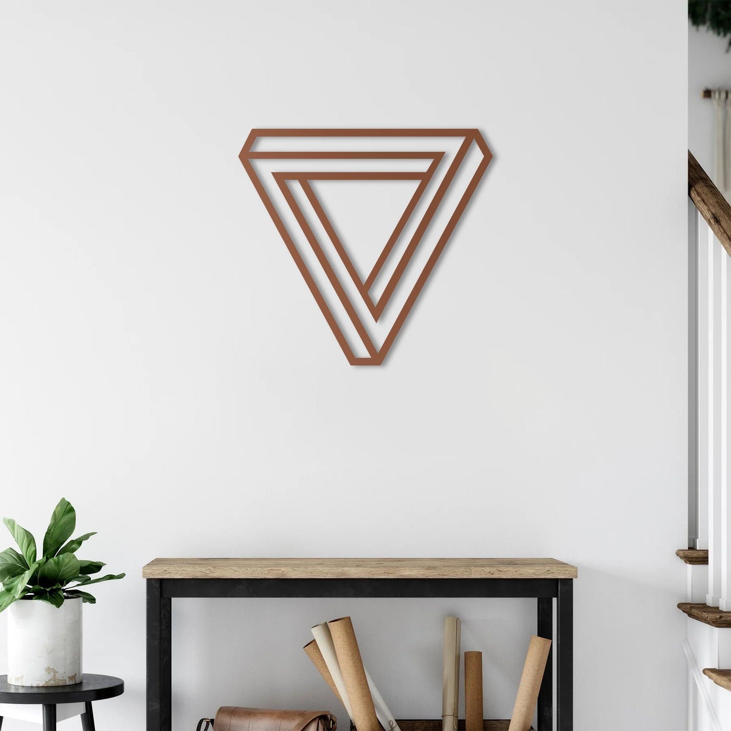 Infinity Triangle Metal Painting
