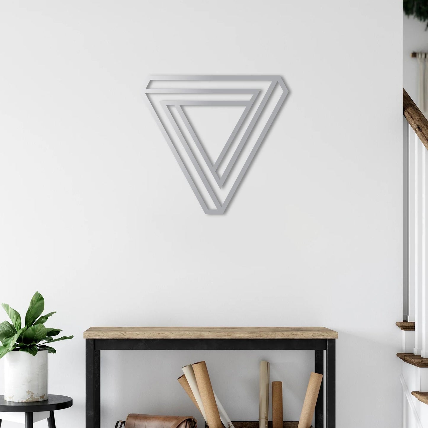 Infinity Triangle Metal Painting