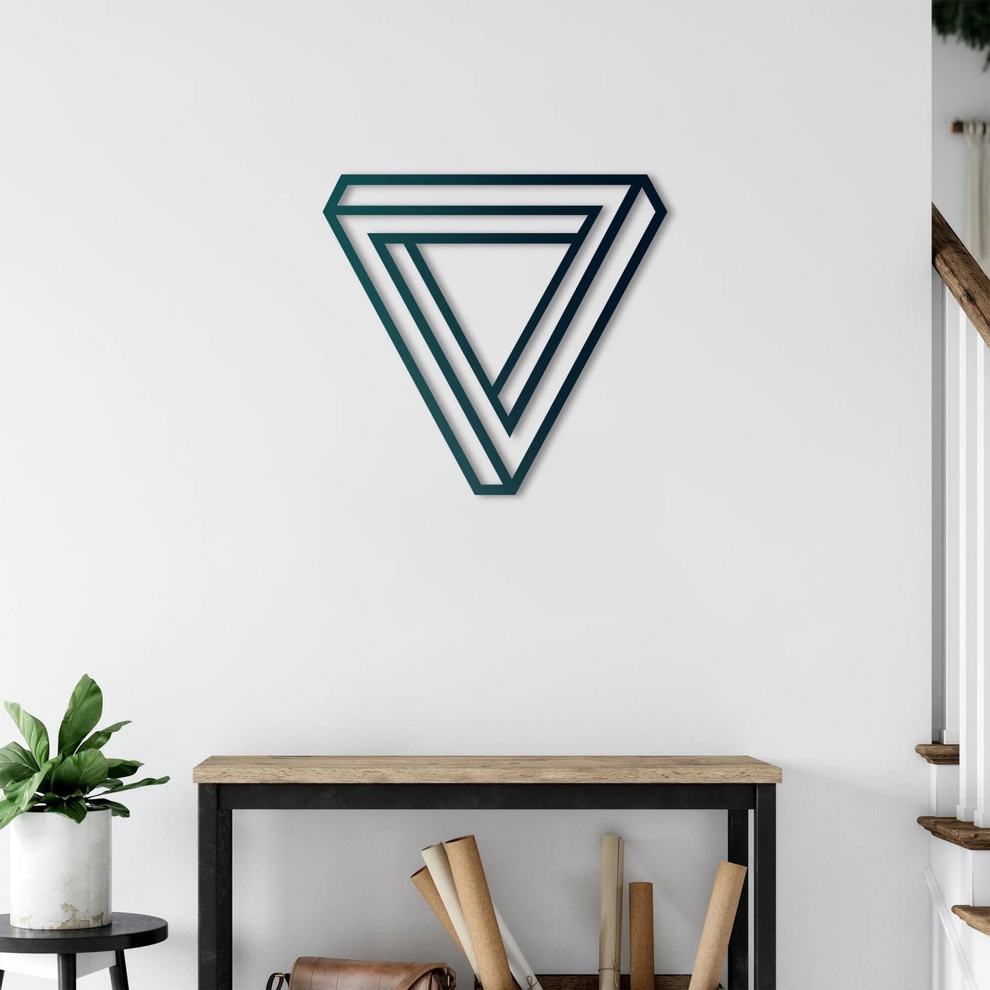 Infinity Triangle Metal Painting