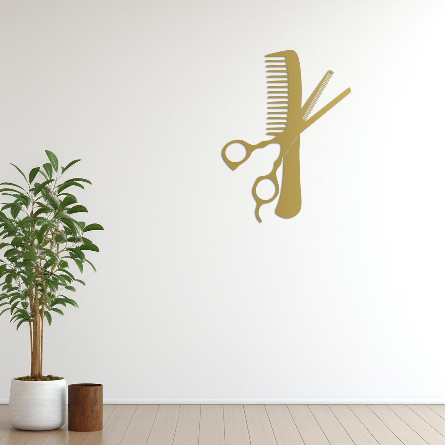 Cut & Comb – Barbershop Themed Metal Sign
