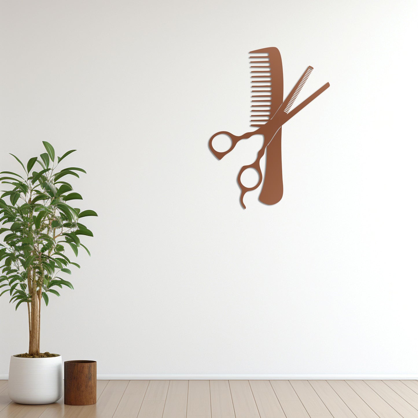 Cut & Comb – Barbershop Themed Metal Sign