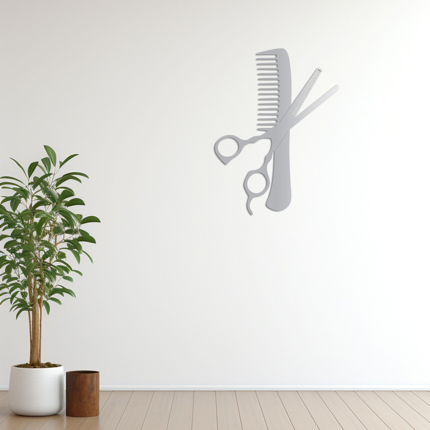 Cut & Comb – Barbershop Themed Metal Sign