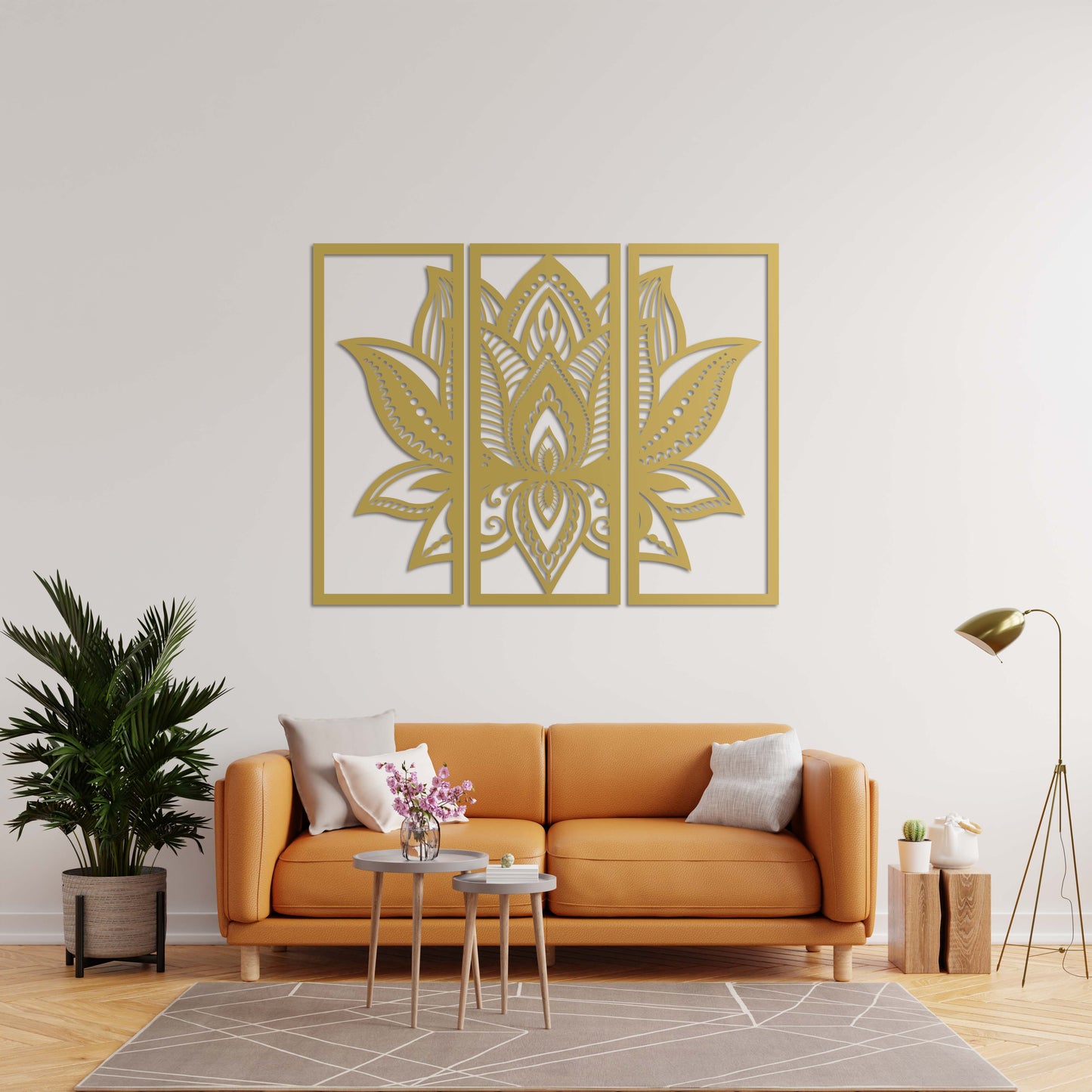 Üç Parça Lotus Metal Tablo