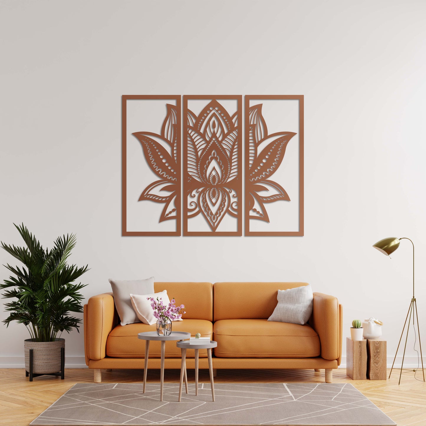 Üç Parça Lotus Metal Tablo