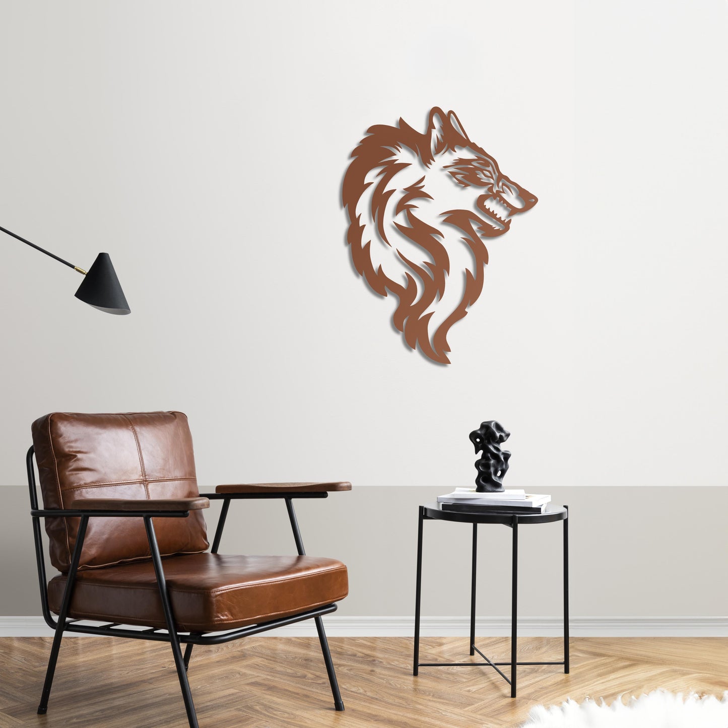Howling Wolf Metal Painting