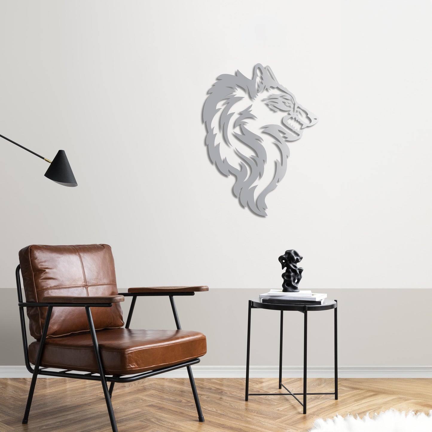 Howling Wolf Metal Painting