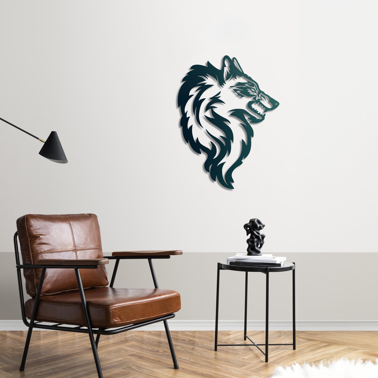 Howling Wolf Metal Painting