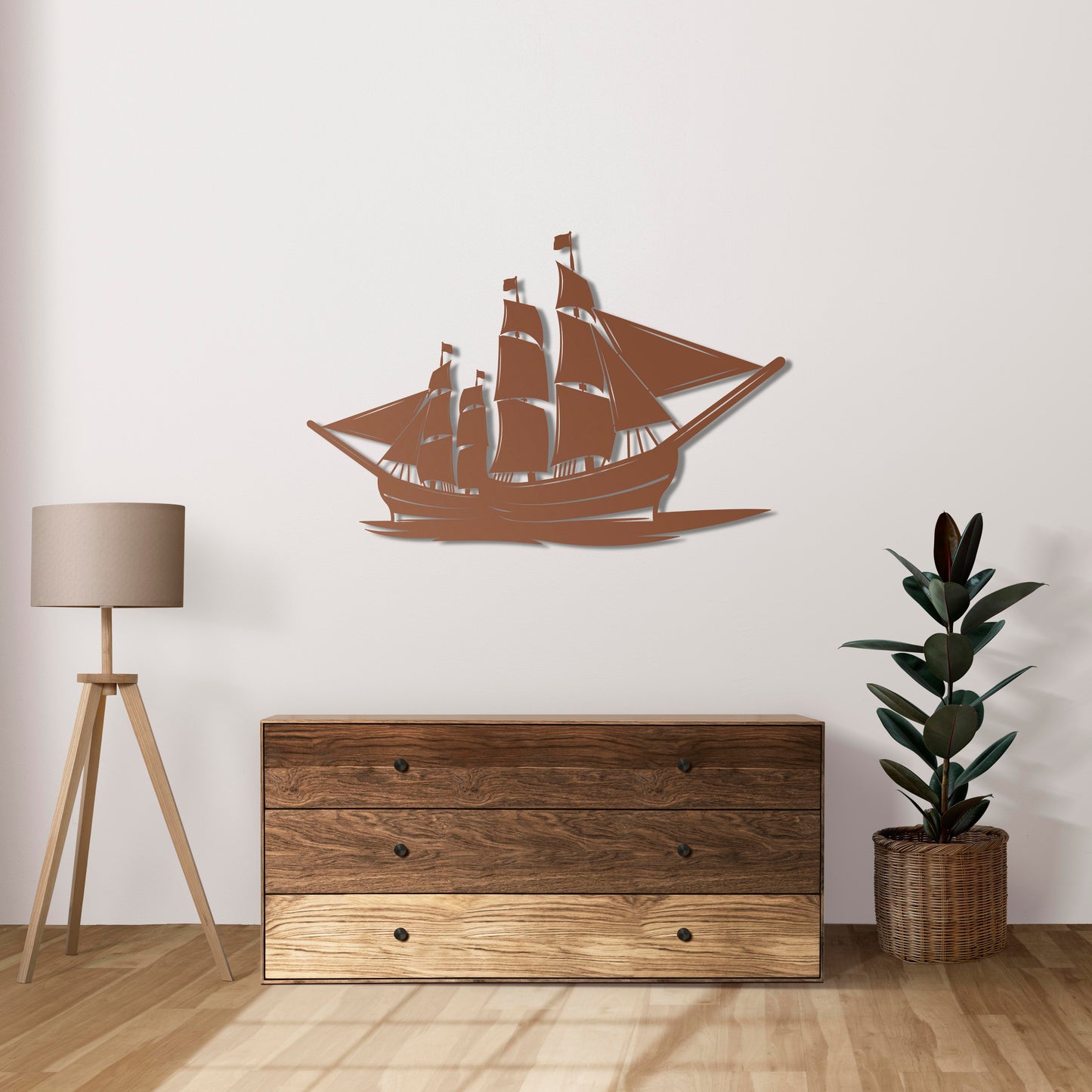 Far Lands Sailboat Metal Painting