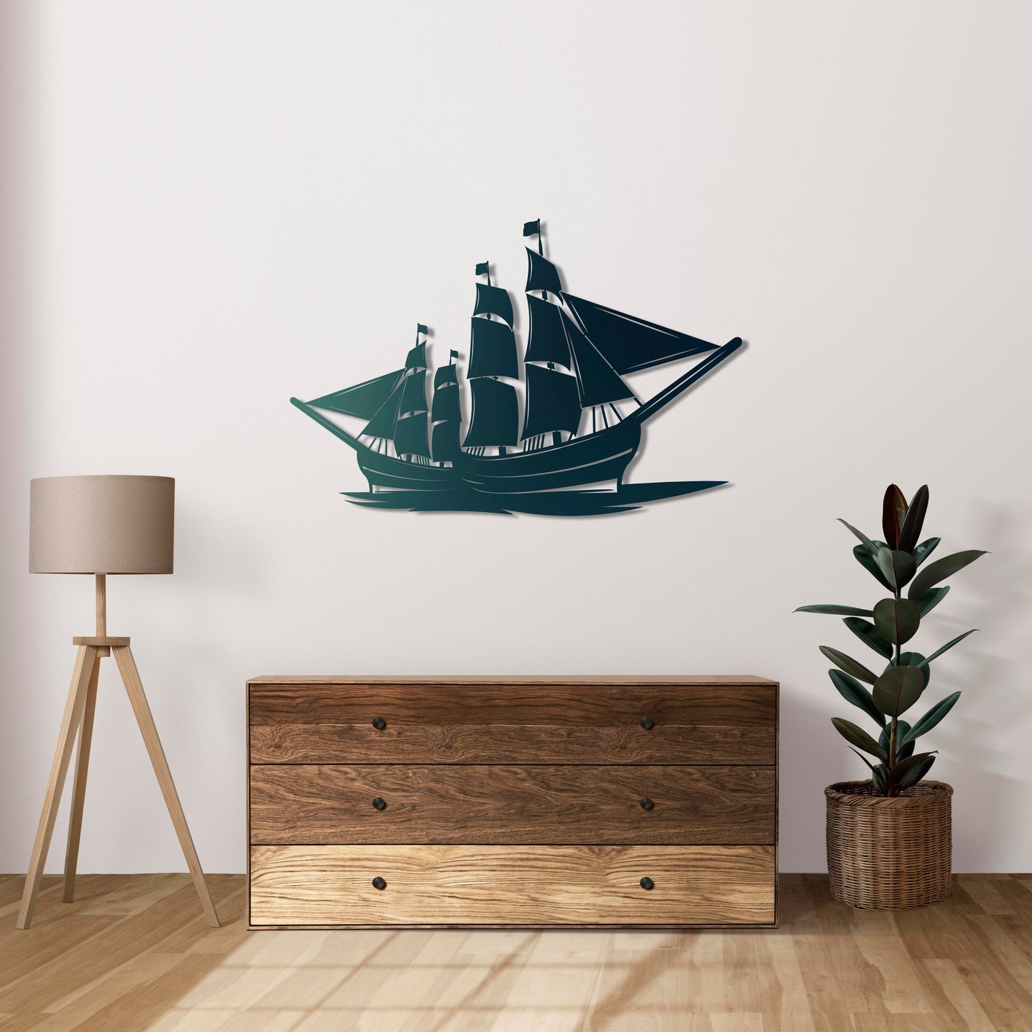 Far Lands Sailboat Metal Painting