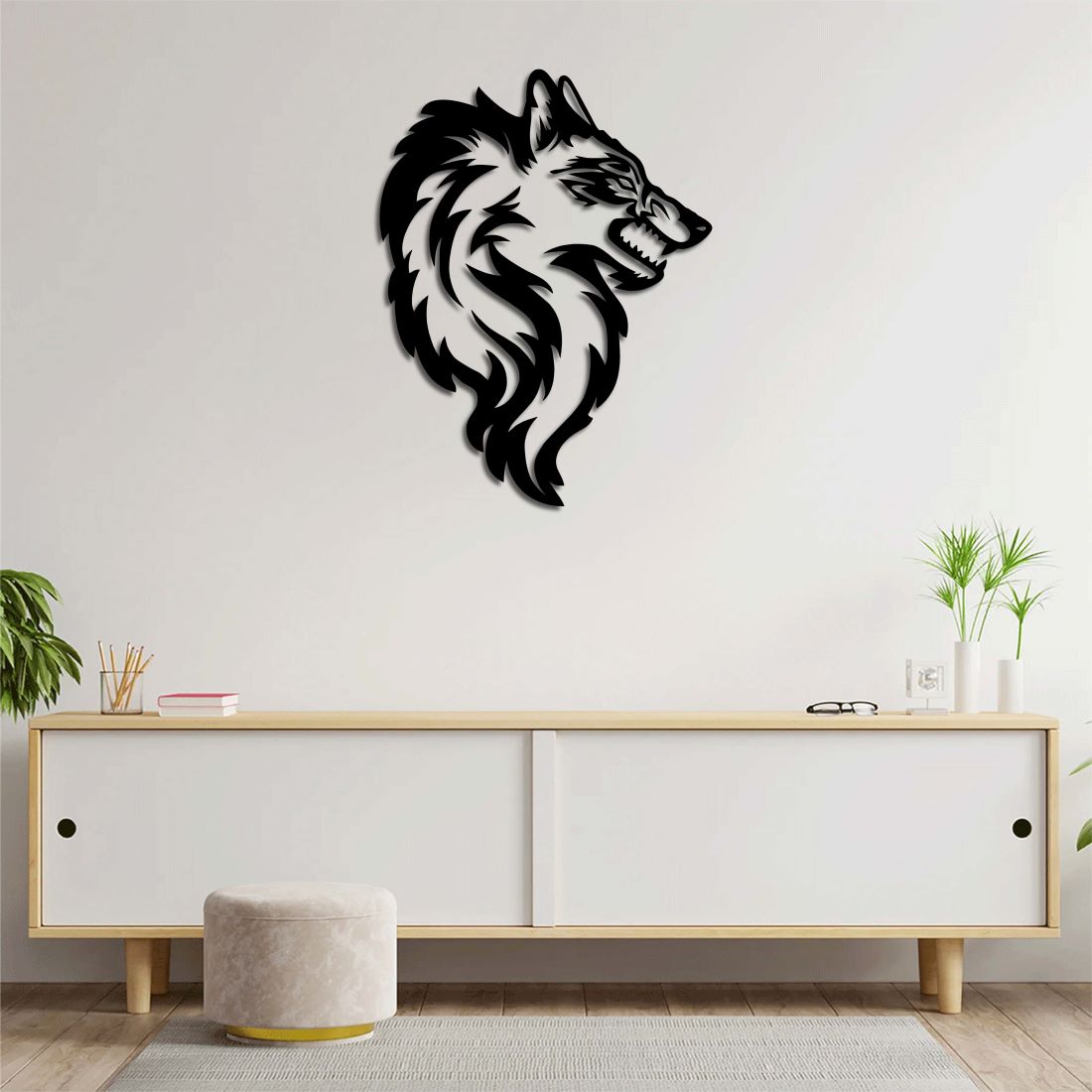 Howling Wolf Metal Painting