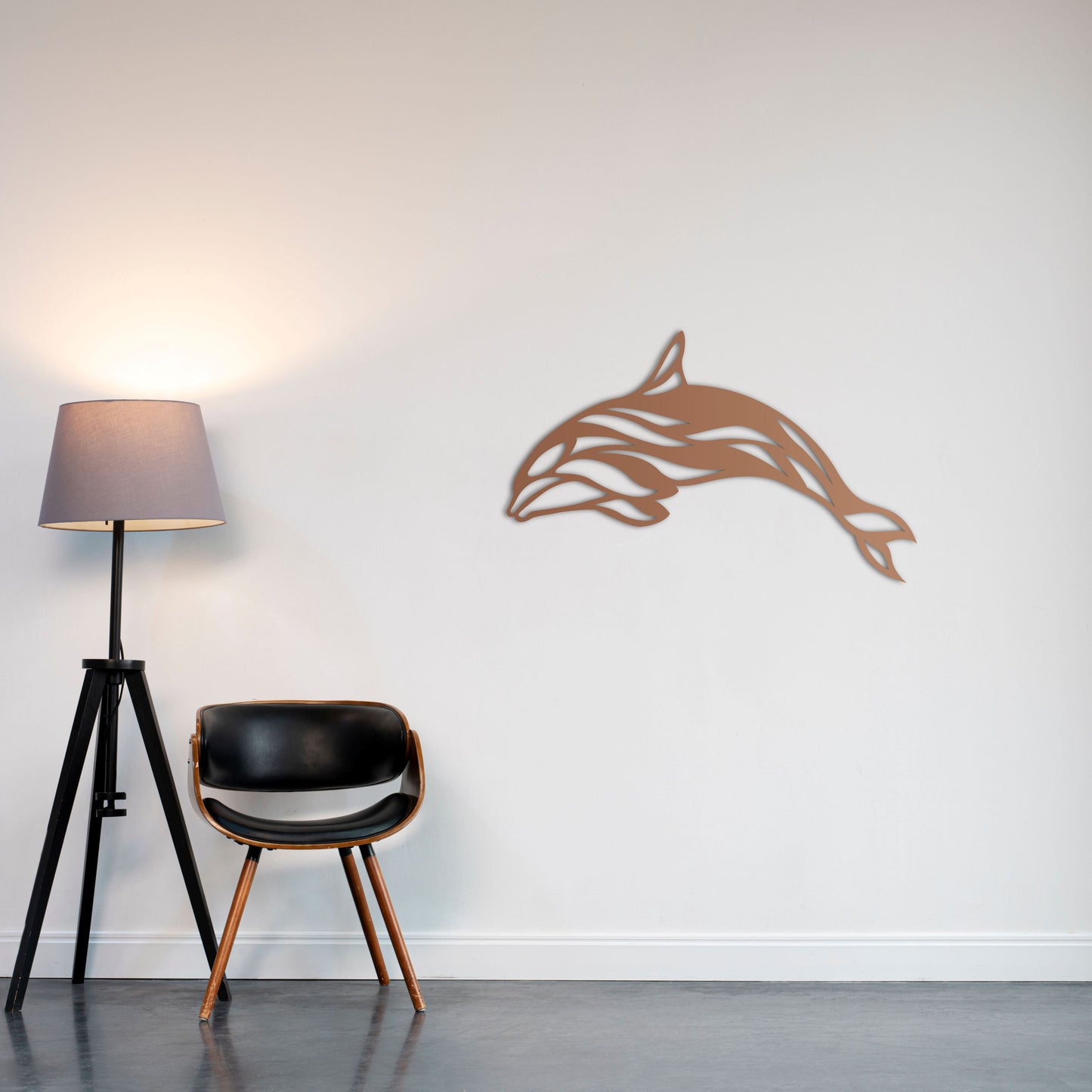 Elegant Dolphin Metal Painting